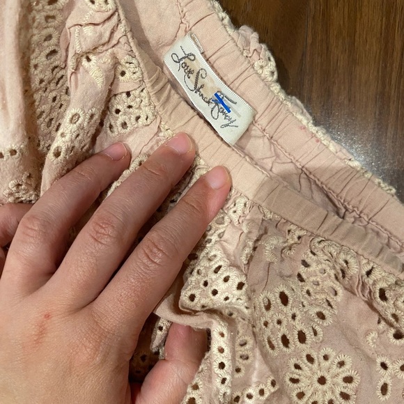 LoveShackFancy / Pink Pamela Party One Shoulder Eyelet Dress cotton small S - Picture 5 of 9